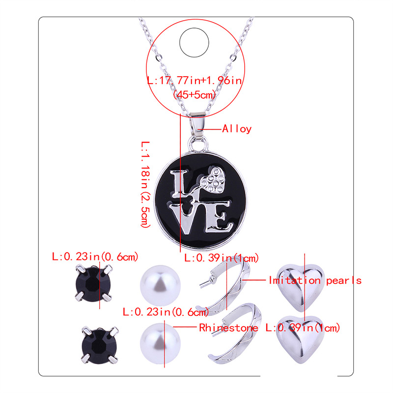 Fashion Silver Colour Letter Pattern Decorated Jewelry Set ( 9 Pcs ),Jewelry Sets
