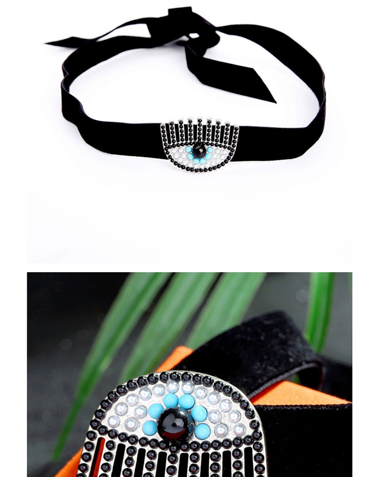 Fashion Black Eye Shape Decorated Necklace,Chokers