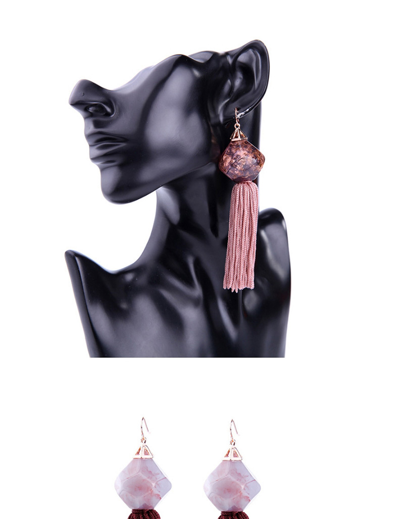 Fashion Beige Tassel Decorated Earrings,Drop Earrings