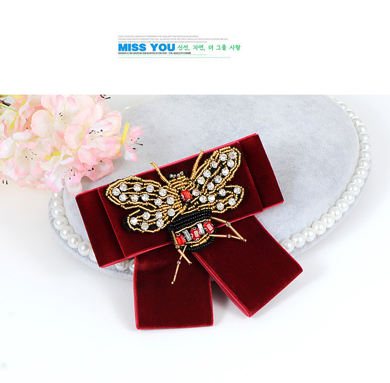 Fashion Black Bee Shape Decorated Bowknot Brooch,Korean Brooches