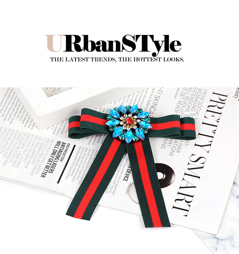 Trendy Blue+red Flower Shape Decorated Bowknot Brooch,Korean Brooches