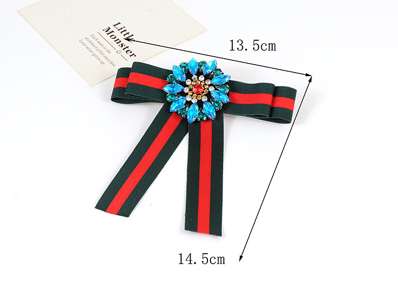 Trendy Blue+red Flower Shape Decorated Bowknot Brooch,Korean Brooches