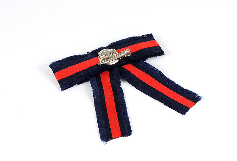 Trendy Navy+red+blue Flower Shape Decorated Bowknot Brooch,Korean Brooches