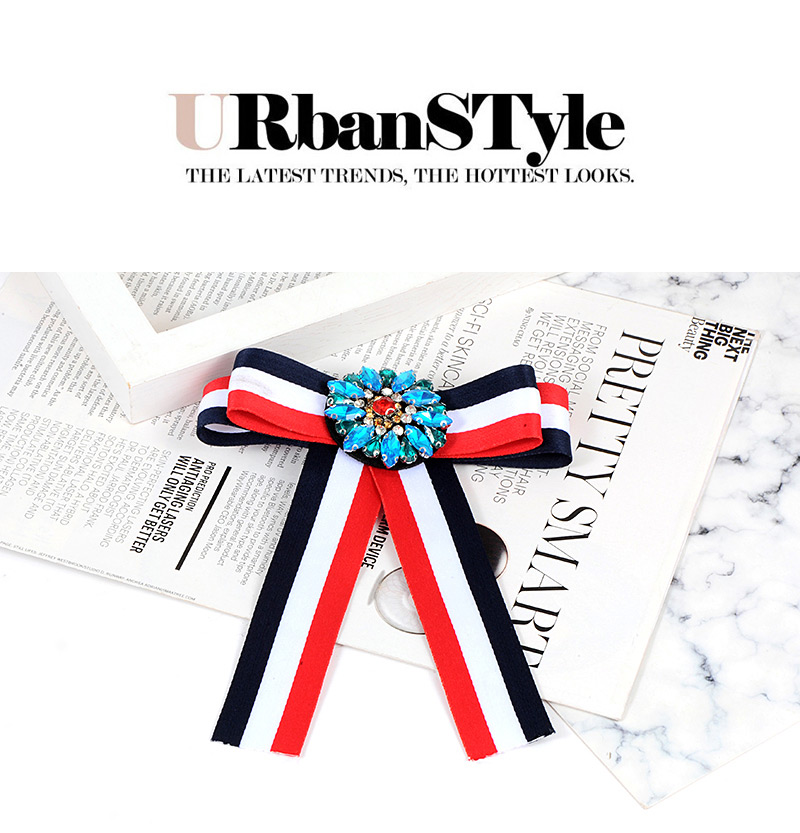 Trendy Multi-color Flower Shape Decorated Bowknot Brooch,Korean Brooches