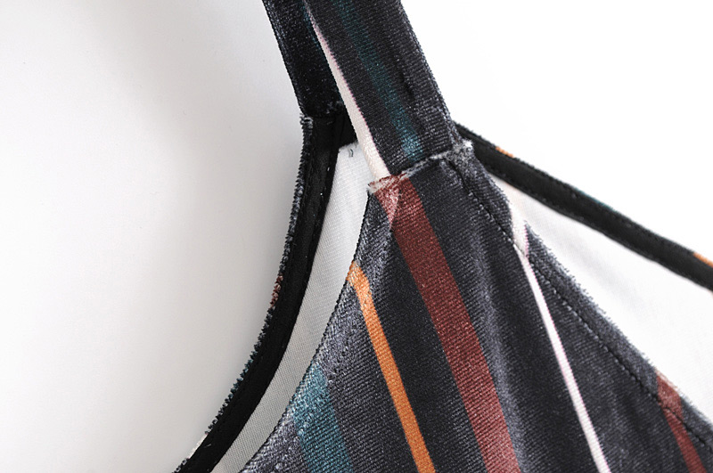 Trendy Multi-color Stripe Pattern Decorated V Neckline Vest,Tank Tops & Camis