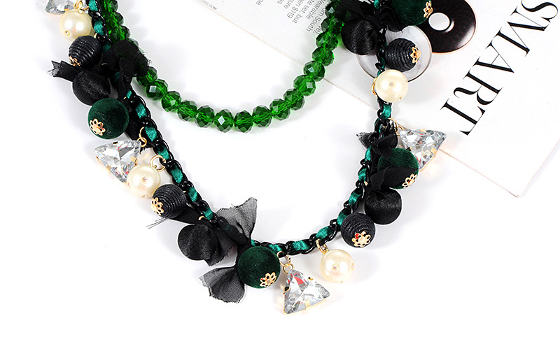 Fashion Green Triangle Shape Decorated Necklace,Beaded Necklaces