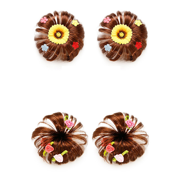 Fashion Yellow Sunflower Shape Decorated Baby Hair Clip(1 Pair),Kids Accessories