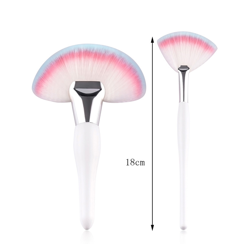 Fashion Pink+blue Sector Shape Decorated Makeup Brush (2 Pcs),Beauty tools