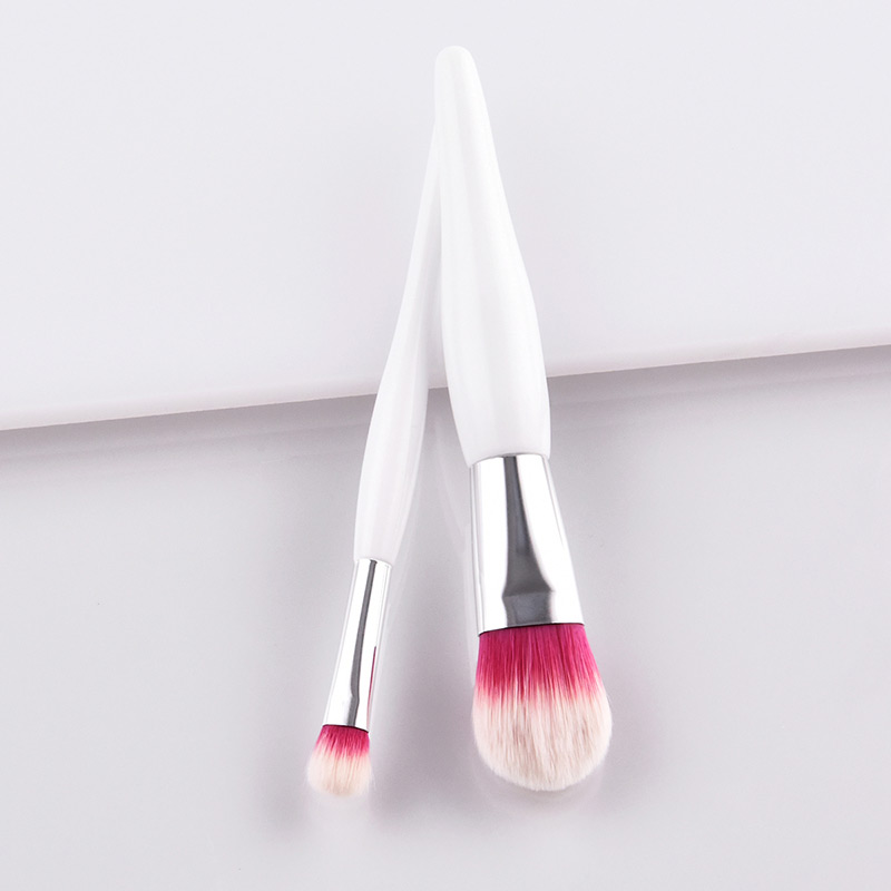 Fashion Plum Red Round Shape Decorated Makeup Brush (2 Pcs),Beauty tools