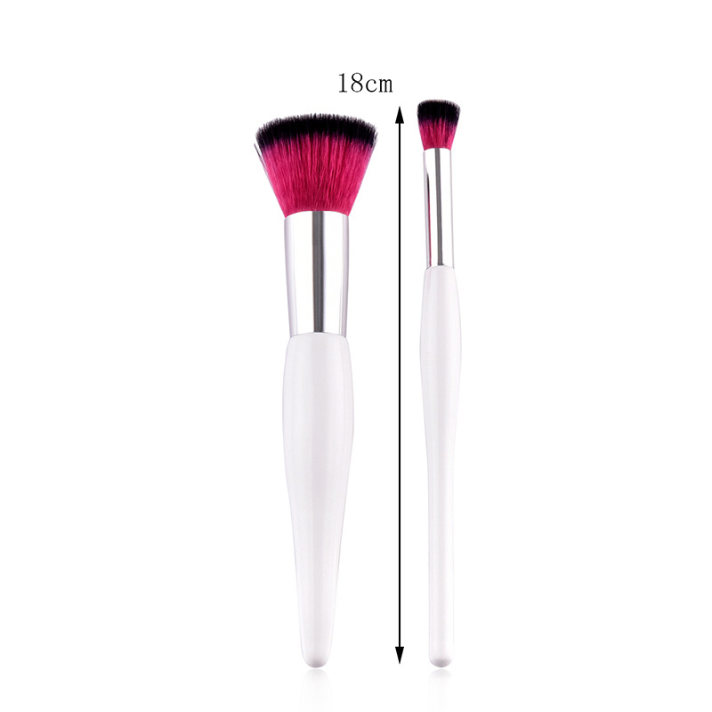 Fashion Plum Red+black Color Matching Decorated Makeup Brush (2 Pcs),Beauty tools