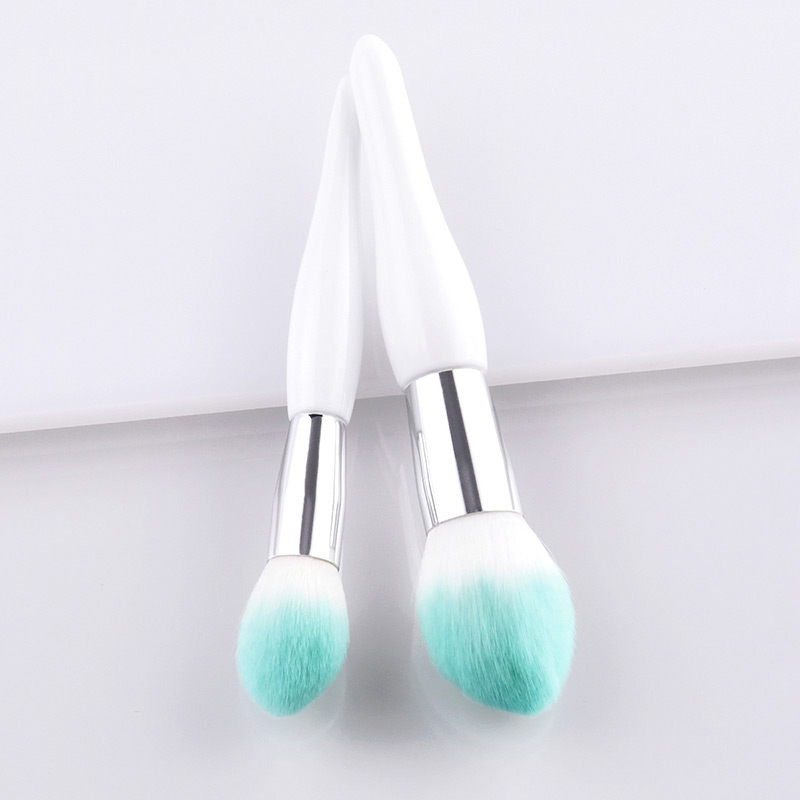 Fashion Light Blue Round Shape Decorated Makeup Brush (2 Pcs),Beauty tools