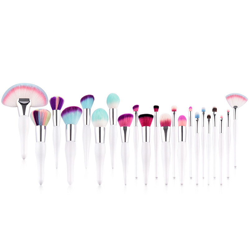 Fashion Multi-color Sector Shape Decorated Makeup Brush (22 Pcs),Beauty tools