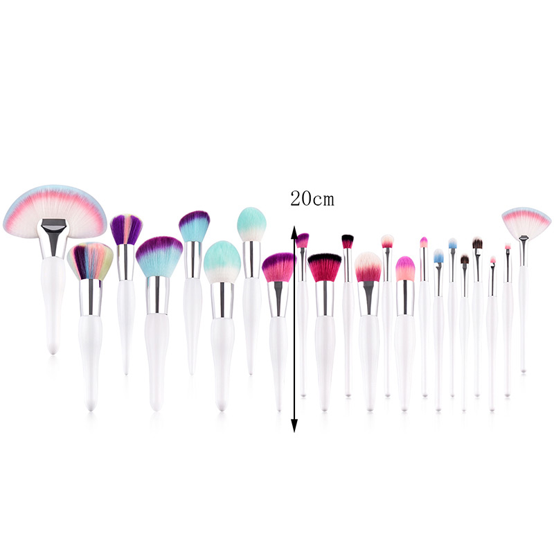 Fashion Multi-color Sector Shape Decorated Makeup Brush (22 Pcs),Beauty tools