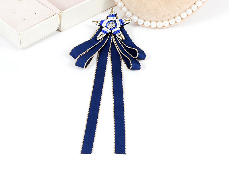 Fashion Blue Star Shape Decorated Bowknot Brooch,Korean Brooches