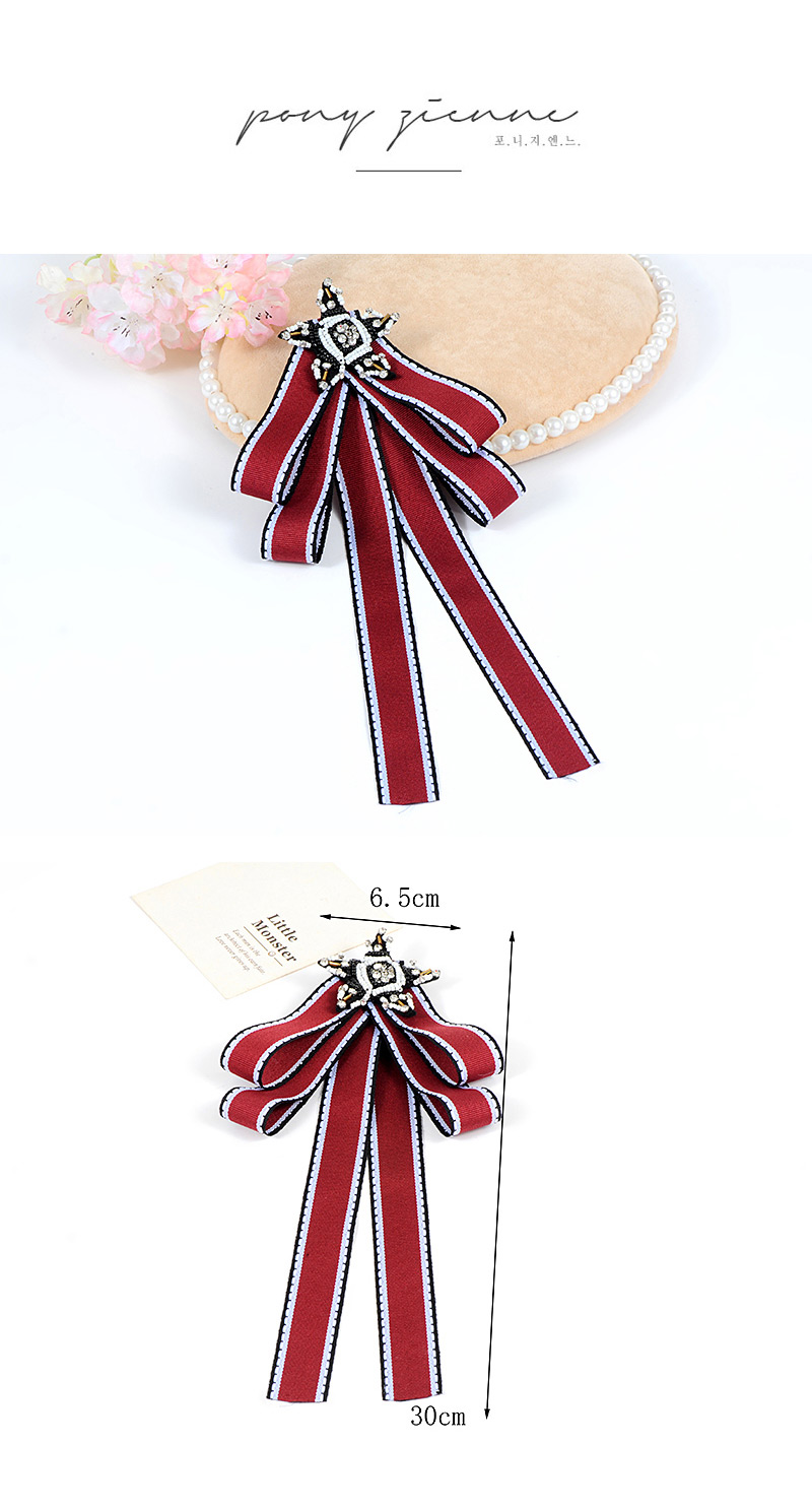 Fashion Red Star Shape Decorated Bowknot Brooch,Korean Brooches