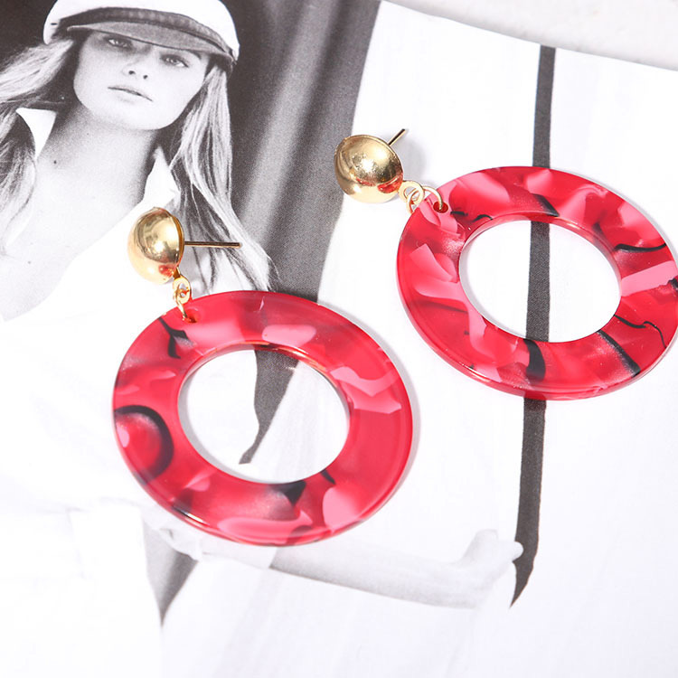 Fashion Multi-color Circular Ring Shape Decorated Earrings,Drop Earrings