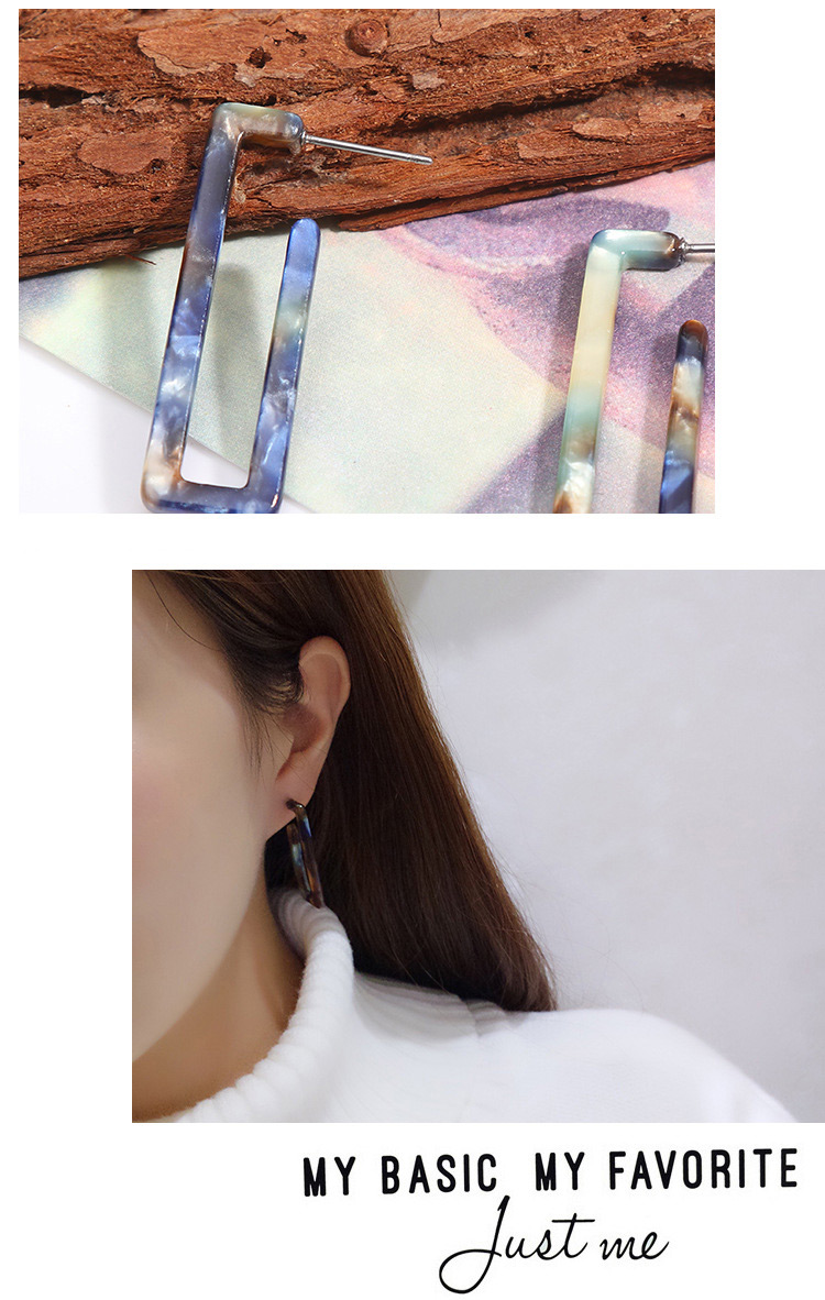 Fashion Black+white Square Shape Decorated Earrings,Stud Earrings