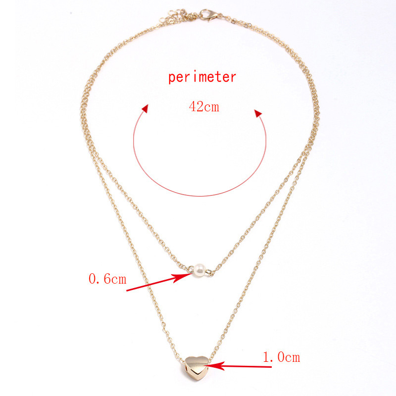 Fashion Gold Color Heart Shape Decorated Necklace,Pendants