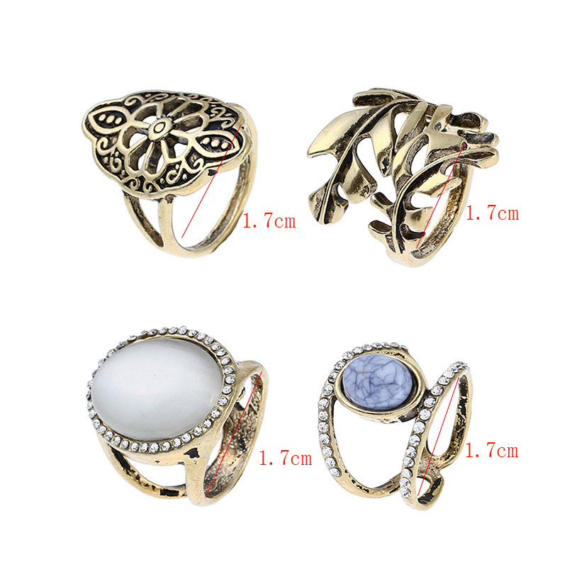 Vintage Gold Color Leaf Shape Decorated Ring,Fashion Rings