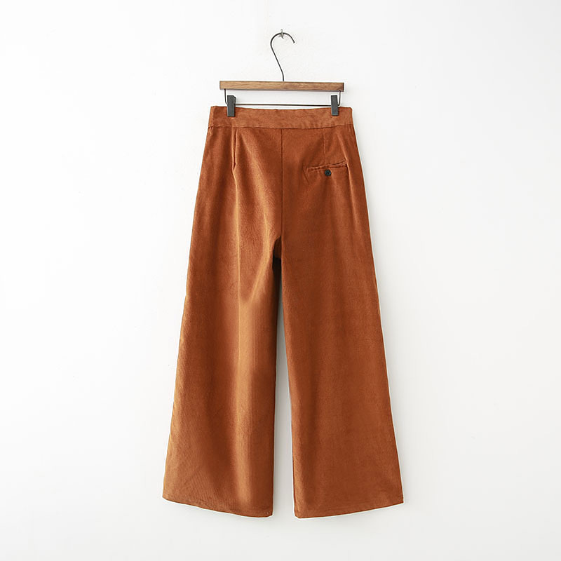 Fashion Brown Pure Color Decorated Trousers,Pants