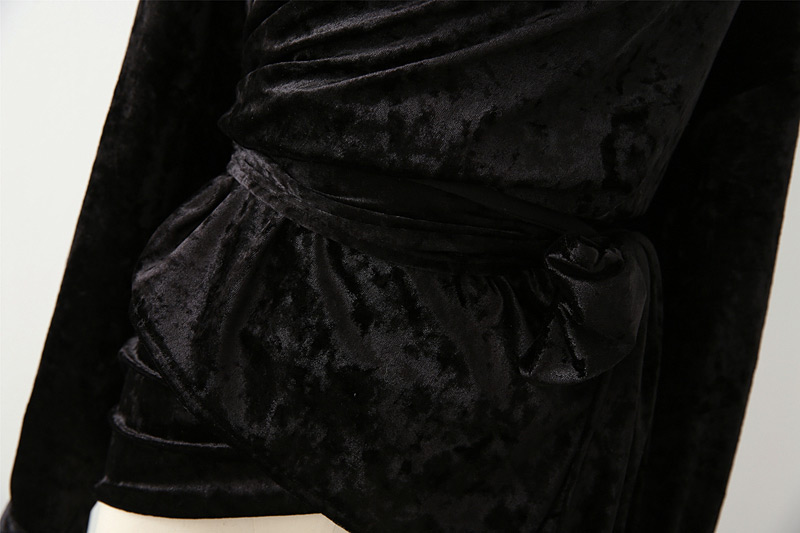 Fashion Black Tassel Decorated Shirt,Coat-Jacket