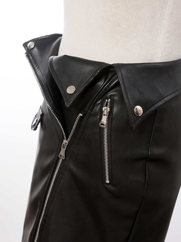 Fashion Black Zipper Decorated Skirt,Skirts