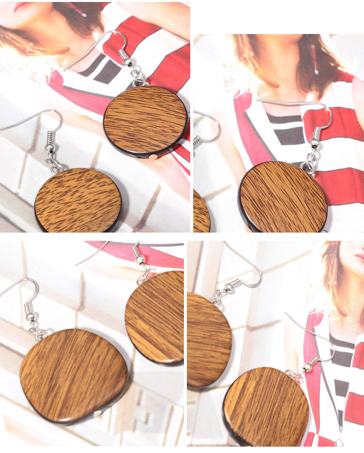 Fashion Coffee Circular Ring Decorated Pure Color Earrings,Drop Earrings