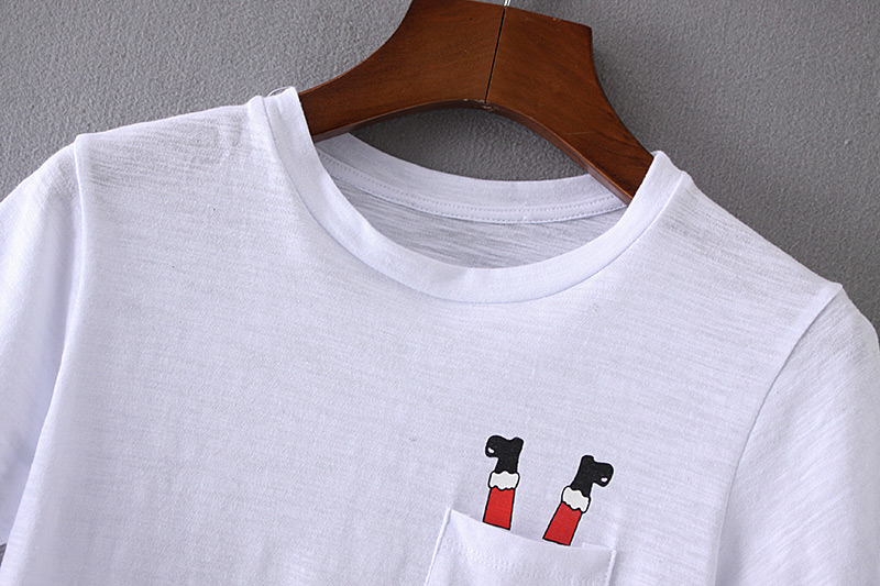 Fashion White Letter Pattern Decorated T-shirt,Tank Tops & Camis
