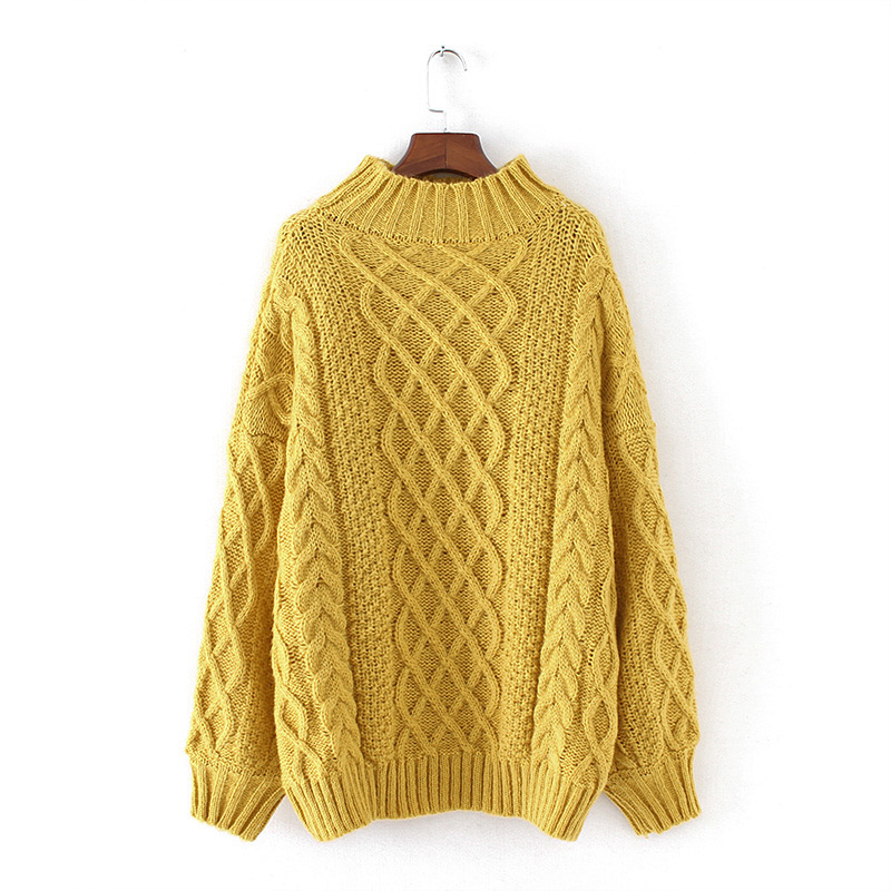 Fashion Red Grid Shape Design Pure Color Sweater,Sweater