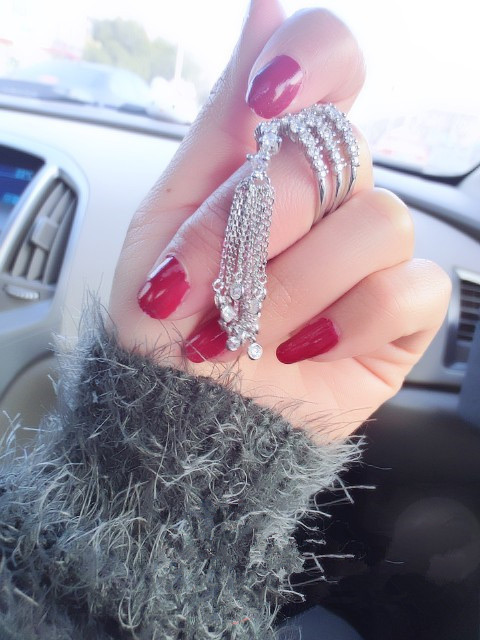 Vintage Silver Color Full Diamond Decorated Opening Tassel Ring,Rings