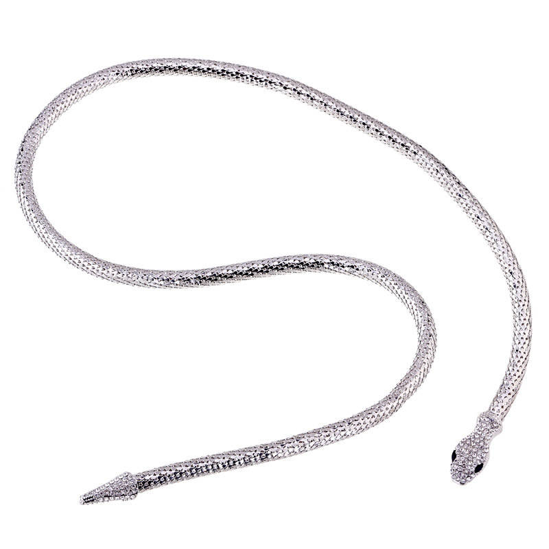 Vintage Gun Balck Snake Shape Design Long Necklace,Multi Strand Necklaces