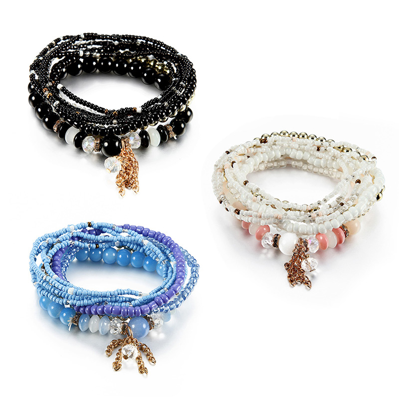 Vintage White Beads Decorated Multi-layer Tassel Bracelet,Fashion Bracelets