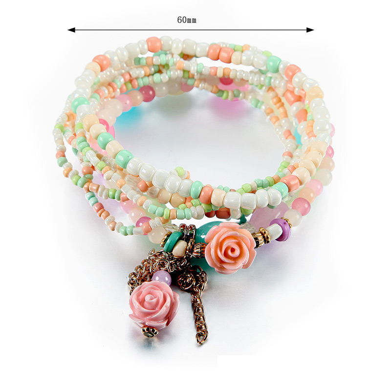 Vintage White Flower&tassel Decorated Multi-layer Beads Bracelet,Fashion Bracelets