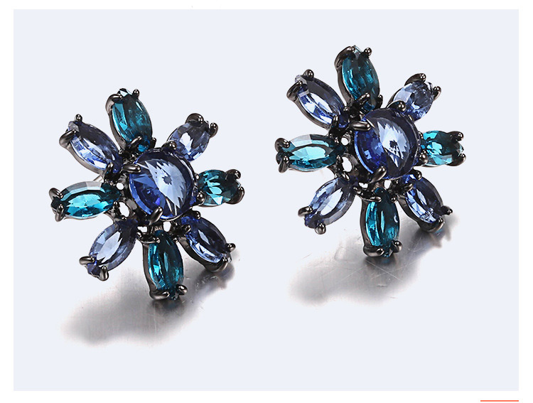 Trendy Blue Flower Shape Design Simple Earrings,Drop Earrings