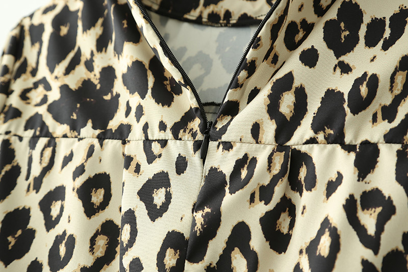 Fashion Brown Leopard Pattern Decorated Long Dress,Long Dress