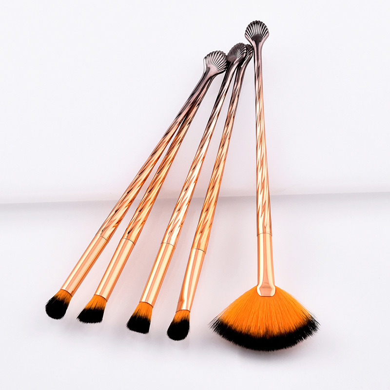 Fashion Orange Sector Shape Decorated Cosmetic Brush(5pcs),Beauty tools