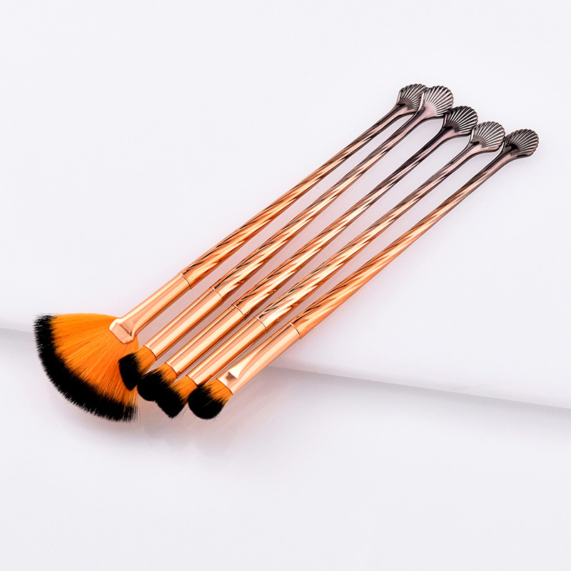 Fashion Orange Sector Shape Decorated Cosmetic Brush(5pcs),Beauty tools