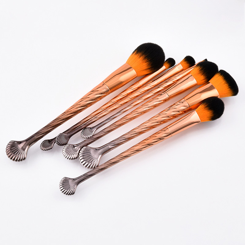 Fashion Orange Round Shape Decorated Cosmetic Brush(7pcs),Beauty tools