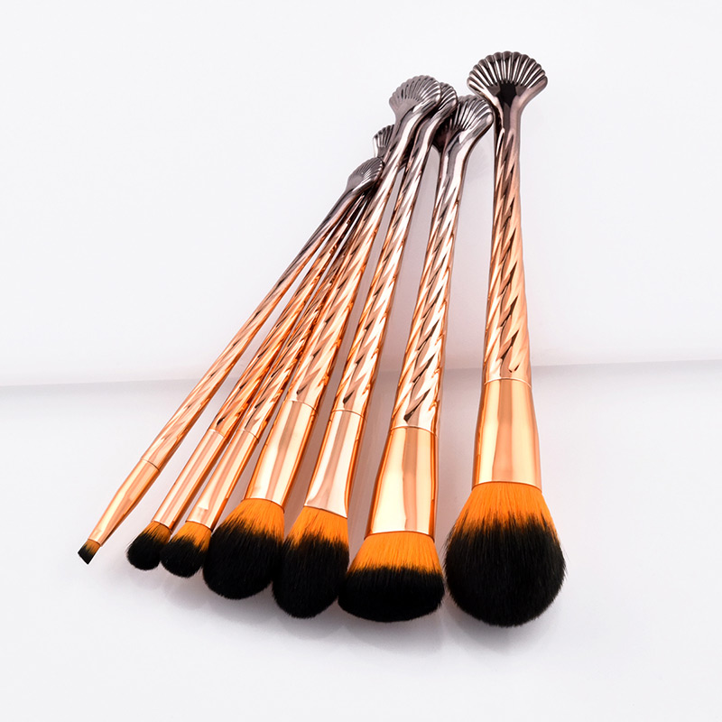 Fashion Orange Round Shape Decorated Cosmetic Brush(7pcs),Beauty tools