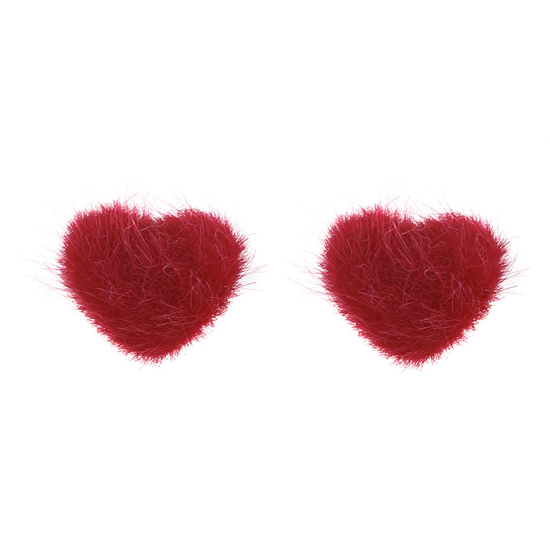 Fashion Claret Red Heart Shape Decorated Pure Color Earrings,Drop Earrings