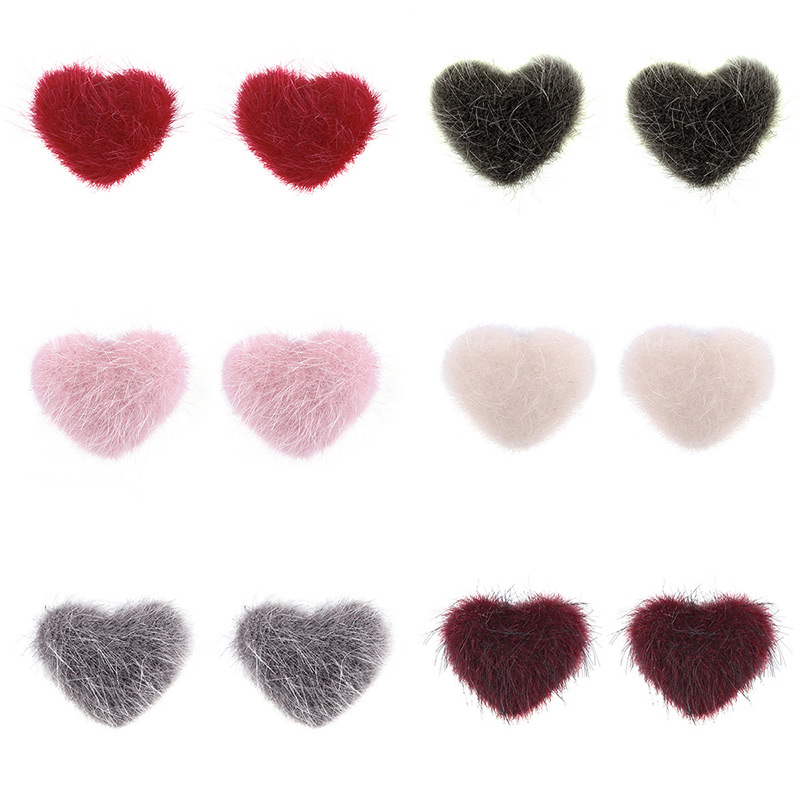 Fashion Beige Heart Shape Decorated Pure Color Earrings,Drop Earrings