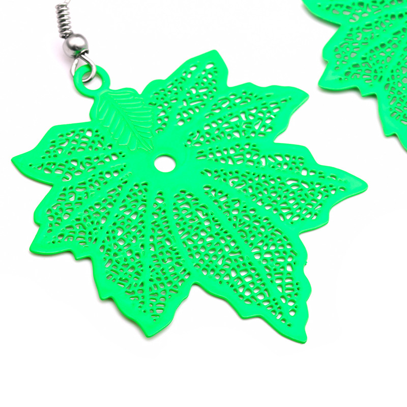 Fashion Green Leaf Shape Design Hollow Out Earrings,Drop Earrings