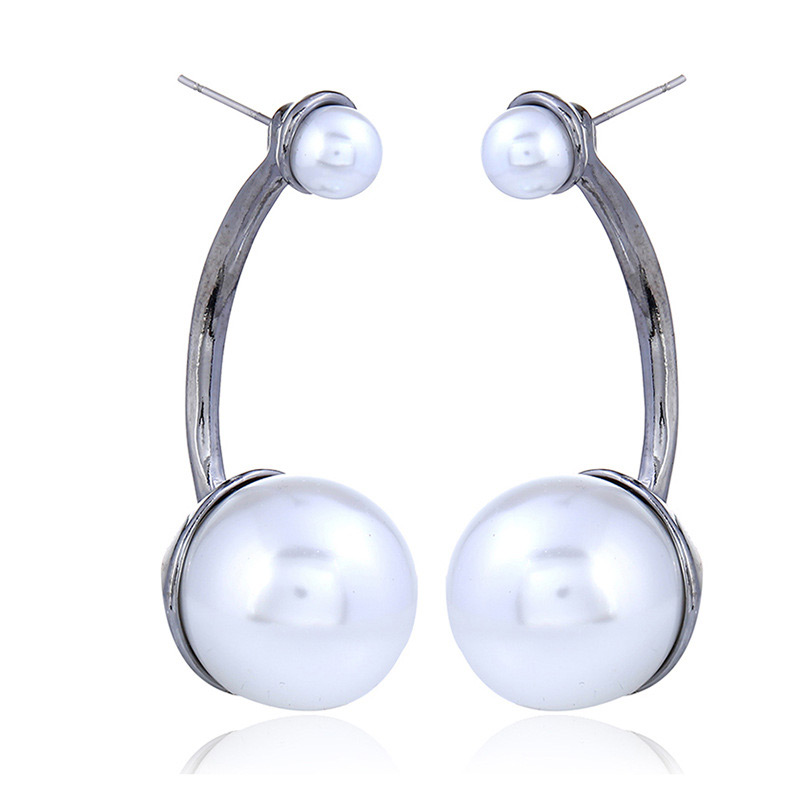 Fashion Silver Color Pearls Decorated Simple Earrings,Drop Earrings