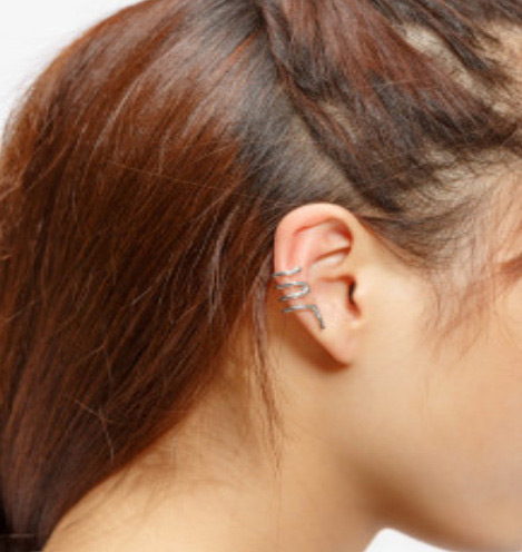 Fashion Silver Color Pure Color Design Snake Shape Earrings,Stud Earrings