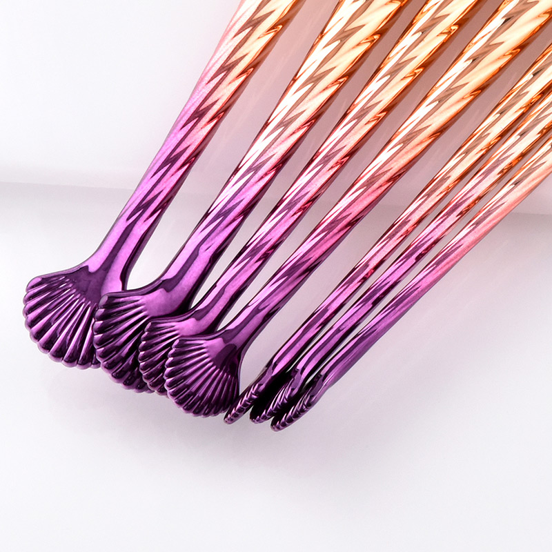 Trendy Purple+orange Color Matching Decorated Cosmetic Brush(7pcs),Beauty tools
