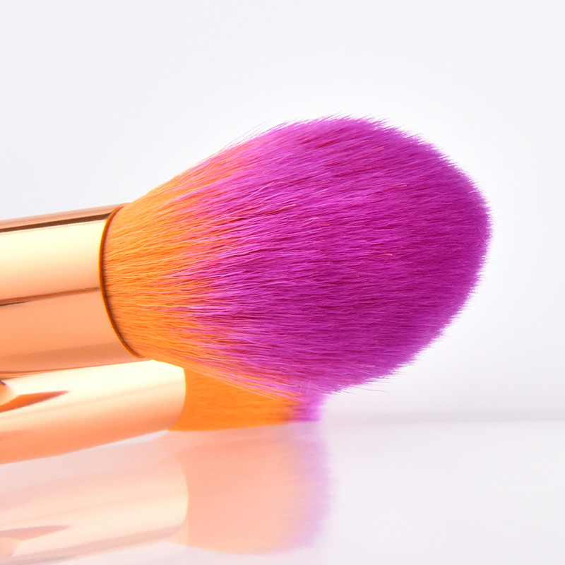 Trendy Purple+orange Sector Shape Decorated Cosmetic Brush(10pcs),Beauty tools