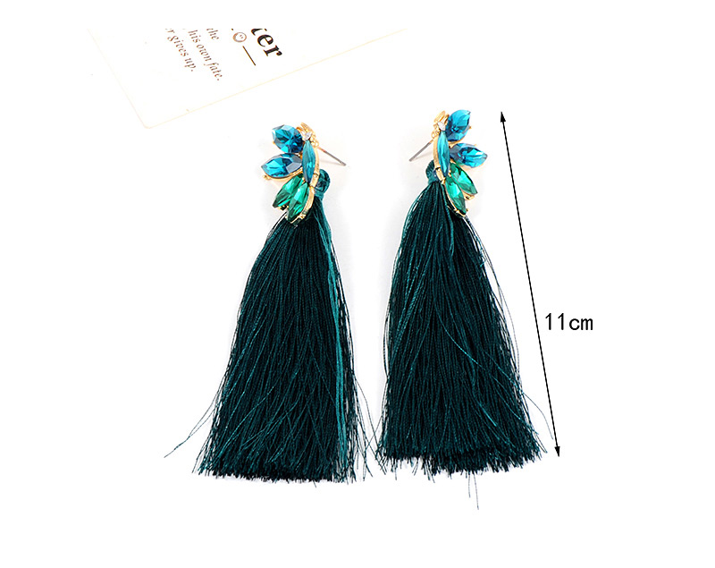 Fashion Black Tassel Decorated Pure Color Earrings,Stud Earrings
