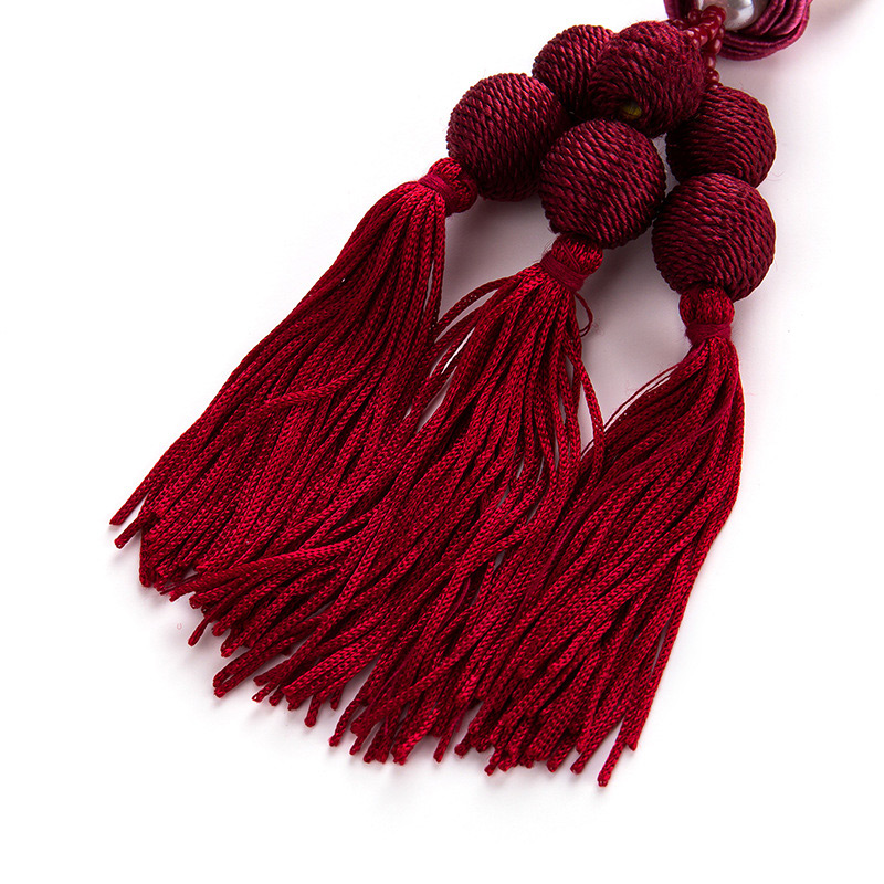 Trendy Red Balls Shape Decorated Long Tassel,Drop Earrings