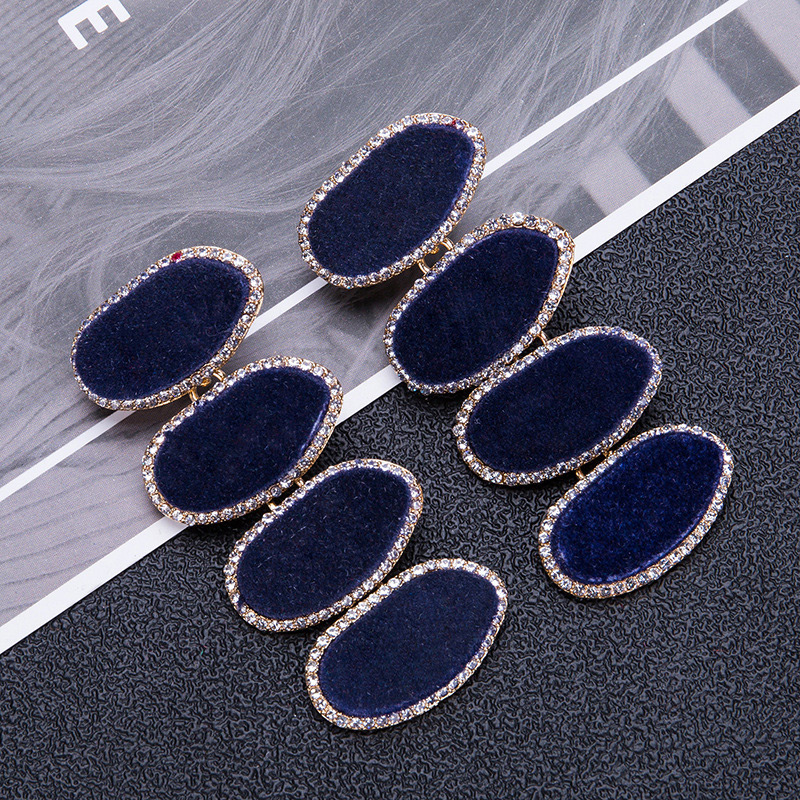 Trendy Black Oval Shape Design Pure Color Long Earrings,Drop Earrings