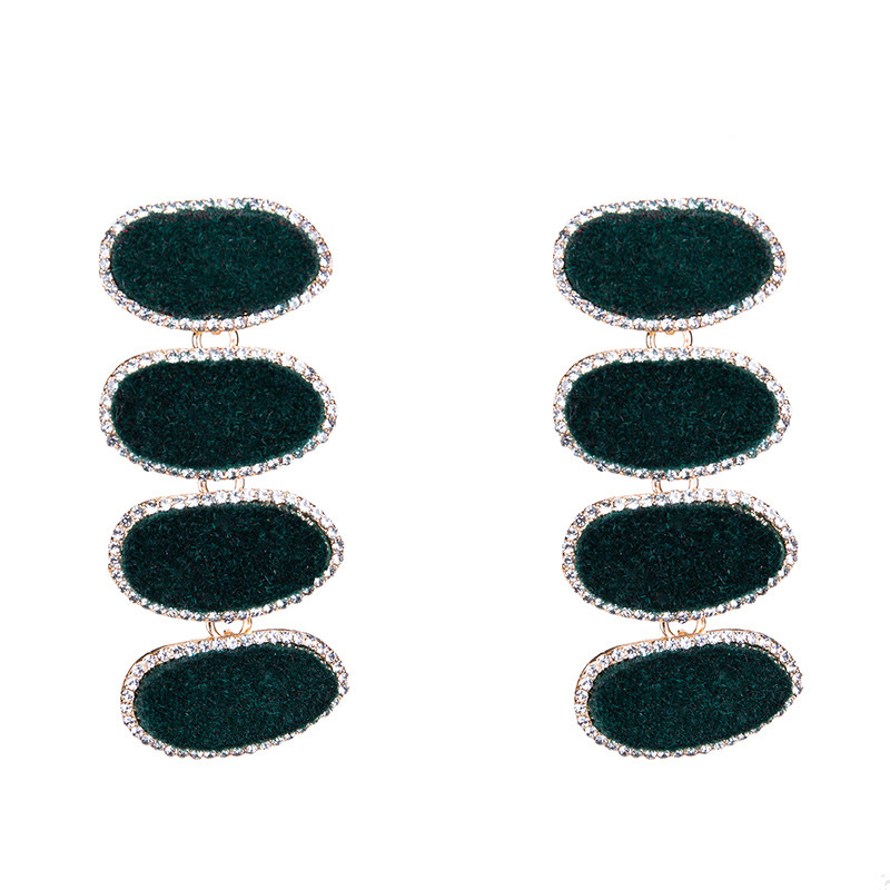 Trendy Green Oval Shape Design Pure Color Long Earrings,Drop Earrings